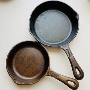 Benjamin & Medwin Cast Iron Camping Outdoor Skillets 8” & 6.5”